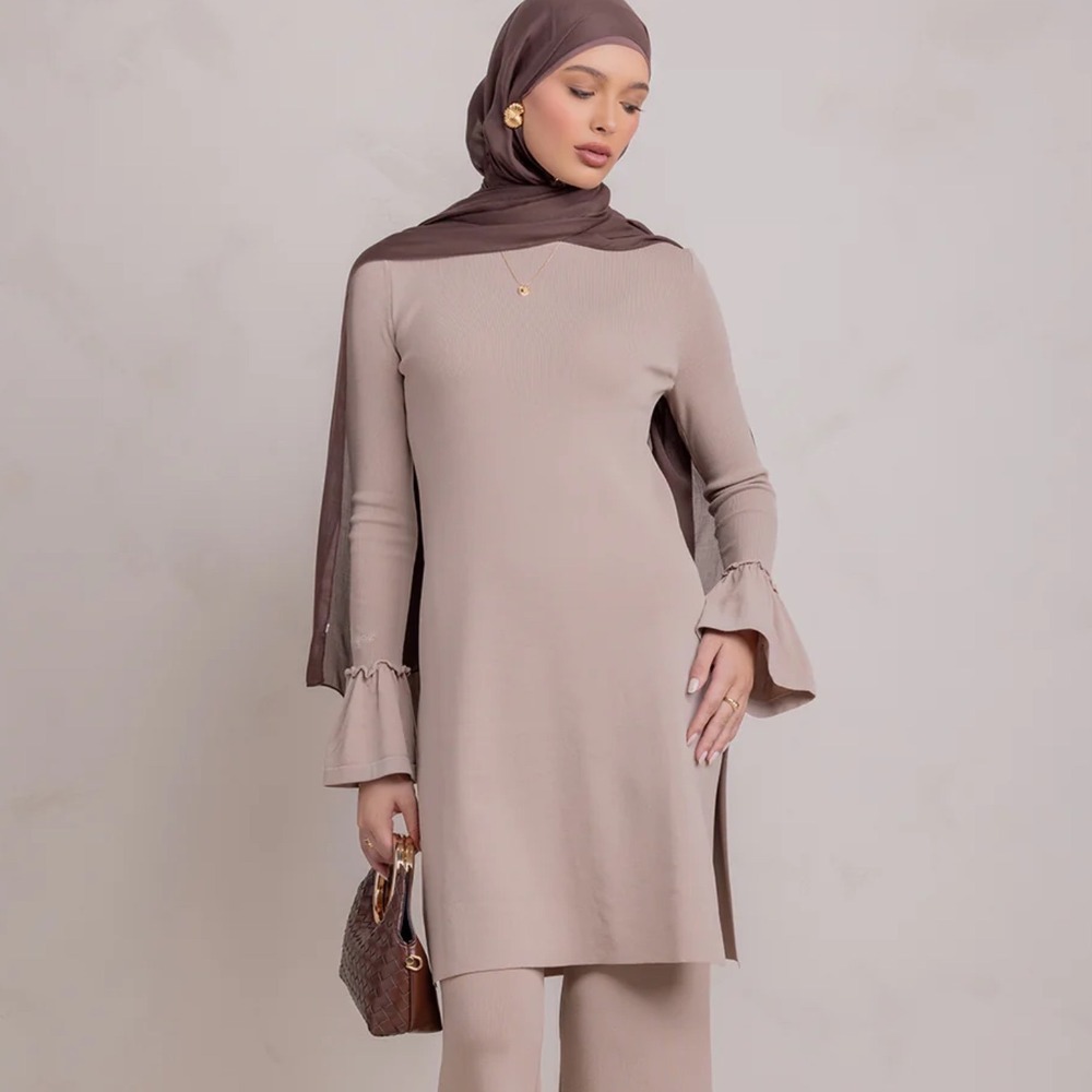 Zahraa Yusra Knit Tunic Taupe 2XL‎ New With Tags